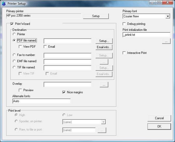 Printersetup